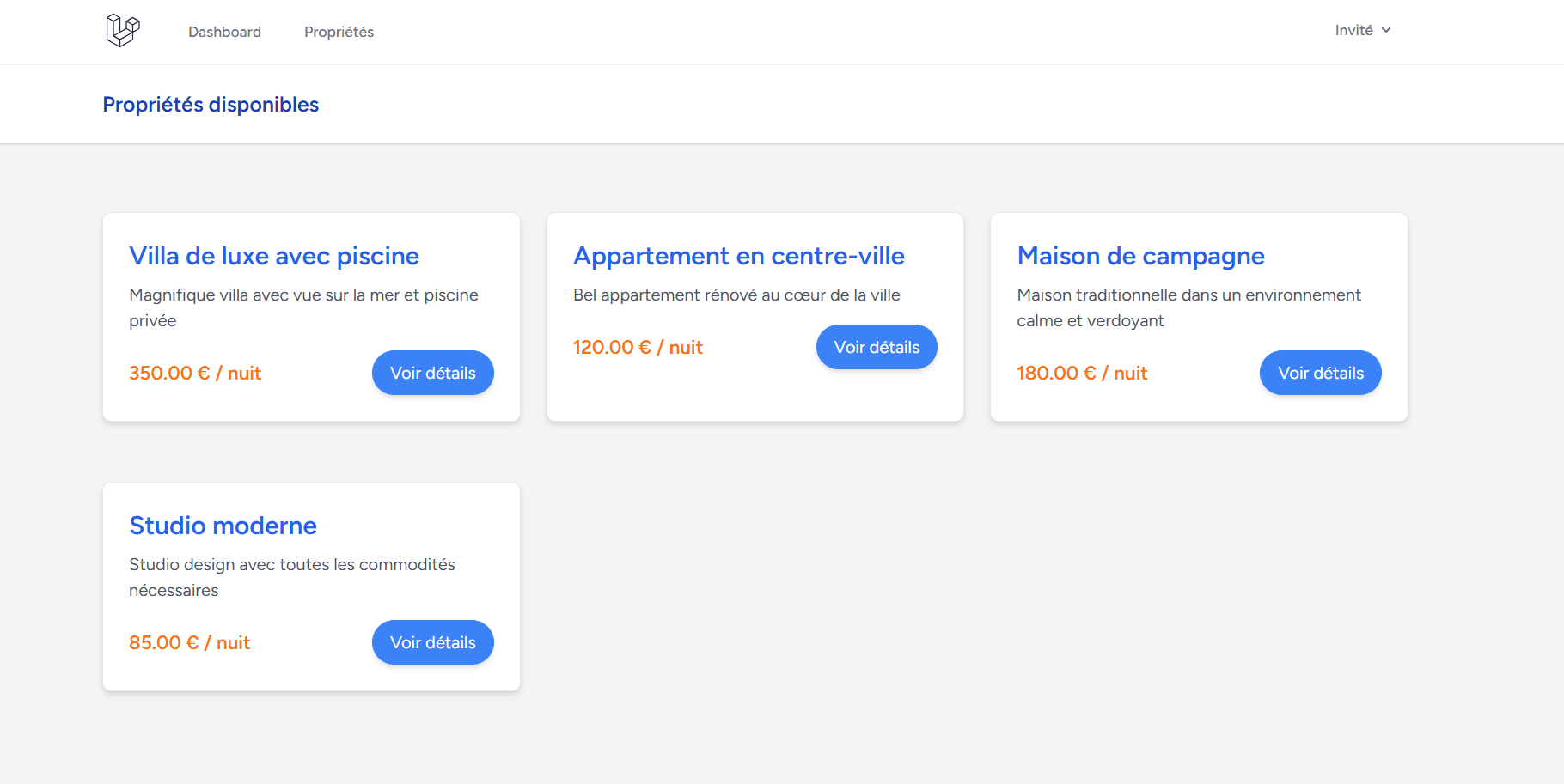 Application de Gestion de Propriétés avec Laravel
